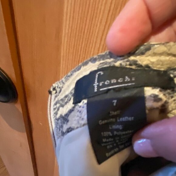 Frenchi Fully Lined Genuine Leather Snake Skin Pencil Skirt Women Sz 7 Python - Picture 3 of 7